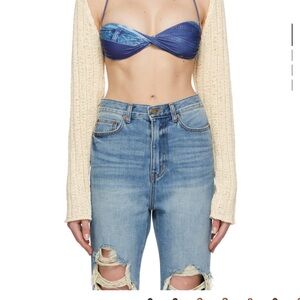 Open YY Cream Knit Cardigan